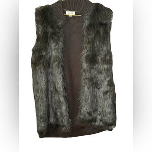 Calvin Klein Black Faux Fur Vest